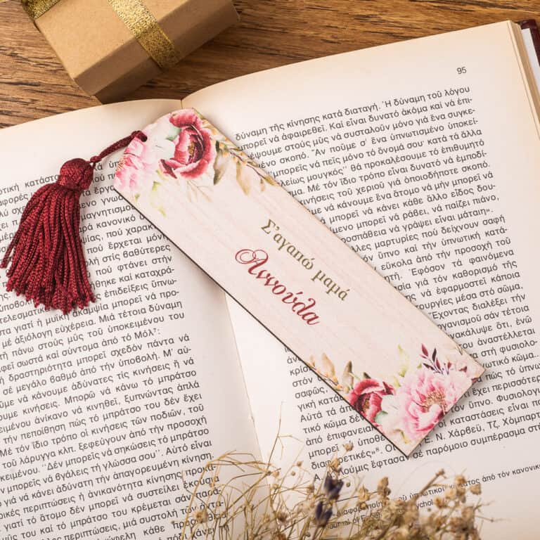Σελιδοδείκτης ξύλινος προσωποποιημένος Floral dream
