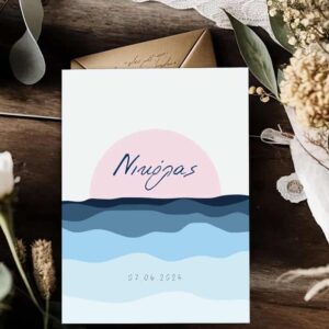 Προσκλητήρια βάπτισης Minimal Θάλασσα AC22