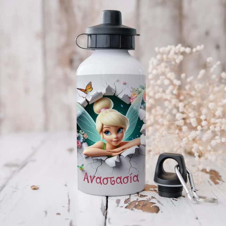 Ποδηλατικό Μπουκάλι 600ml με 2 Καπάκια Προσωποποιημένο 14 Νεράιδα