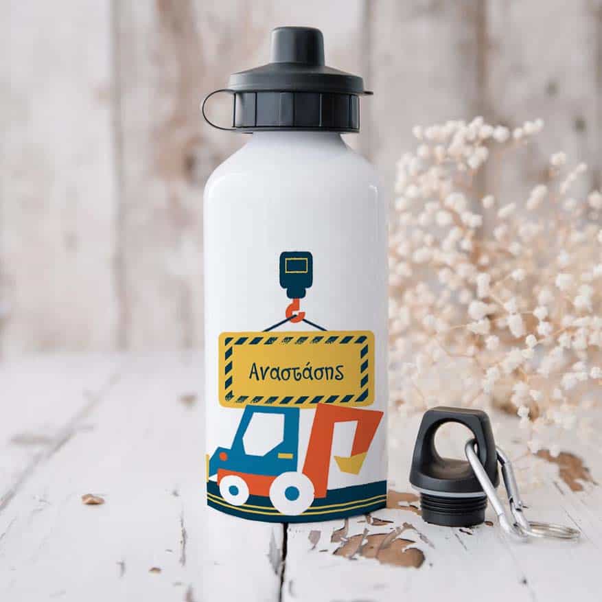 Ποδηλατικό Μπουκάλι 600ml με 2 Καπάκια Προσωποποιημένο 15 Φορτηγό