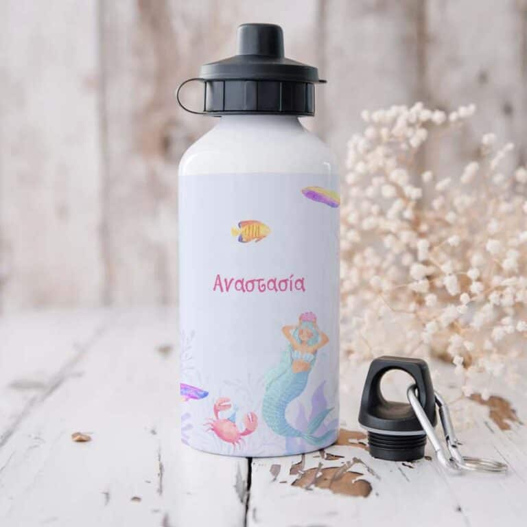 Ποδηλατικό Μπουκάλι 600ml με 2 Καπάκια Προσωποποιημένο 16 Γοργόνες