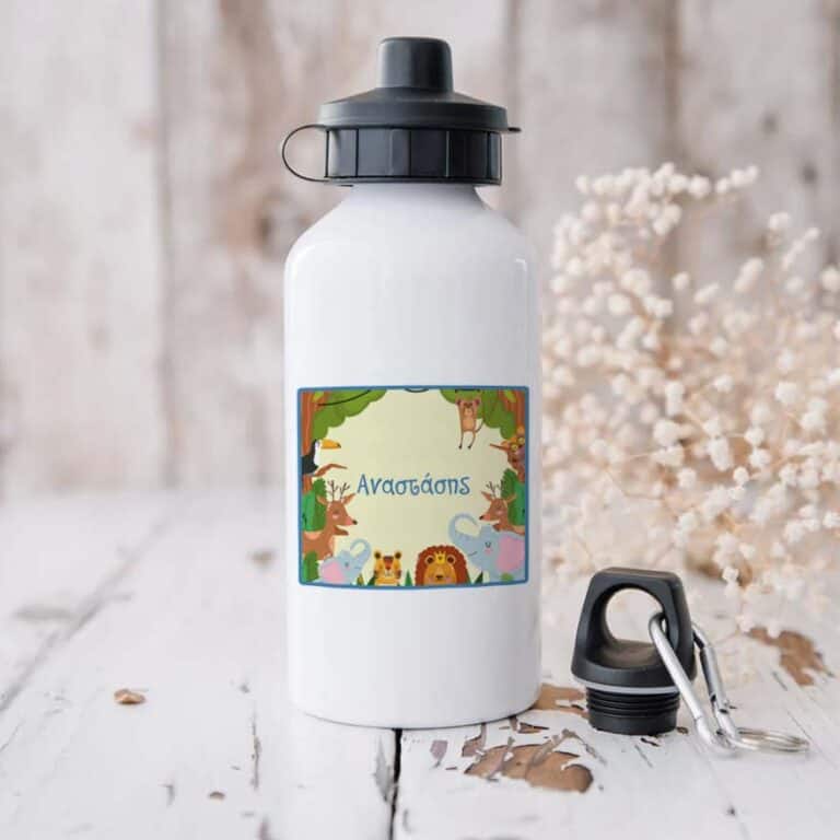 Ποδηλατικό Μπουκάλι 600ml με 2 Καπάκια Προσωποποιημένο 20 Ζωάκια
