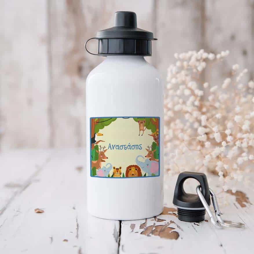Ποδηλατικό Μπουκάλι 600ml με 2 Καπάκια Προσωποποιημένο 20 Ζωάκια
