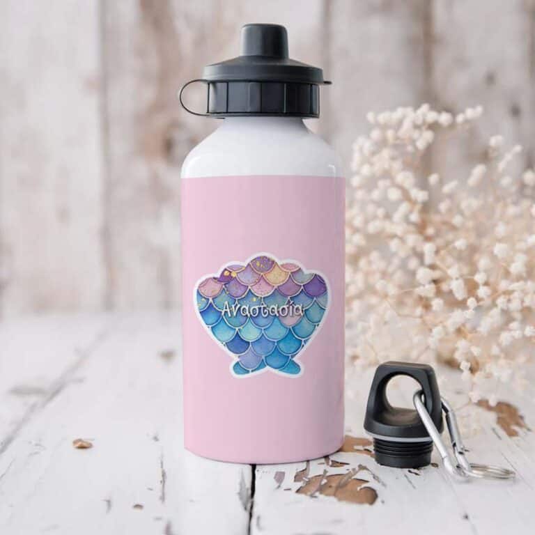 Ποδηλατικό Μπουκάλι 600ml με 2 Καπάκια Προσωποποιημένο 25 Γοργόνα
