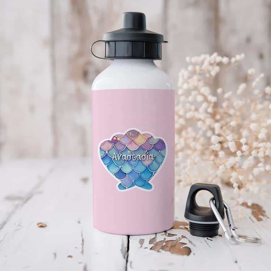 Ποδηλατικό Μπουκάλι 600ml με 2 Καπάκια Προσωποποιημένο 25 Γοργόνα