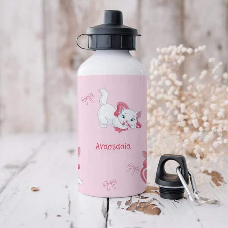 Ποδηλατικό Μπουκάλι 600ml με 2 Καπάκια Προσωποποιημένο 29 Γατούλες