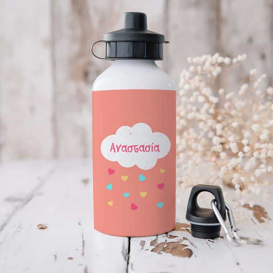 Ποδηλατικό Μπουκάλι 600ml με 2 Καπάκια Προσωποποιημένο 30 Συννεφάκι