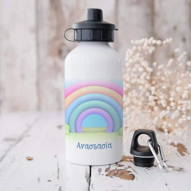 Ποδηλατικό Μπουκάλι 600ml με 2 Καπάκια Προσωποποιημένο 31 Ουράνιο Τόξο