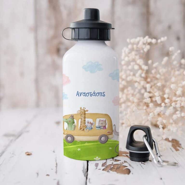 Ποδηλατικό Μπουκάλι 600ml με 2 Καπάκια Προσωποποιημένο 35 Eκδρομή στο χωριό
